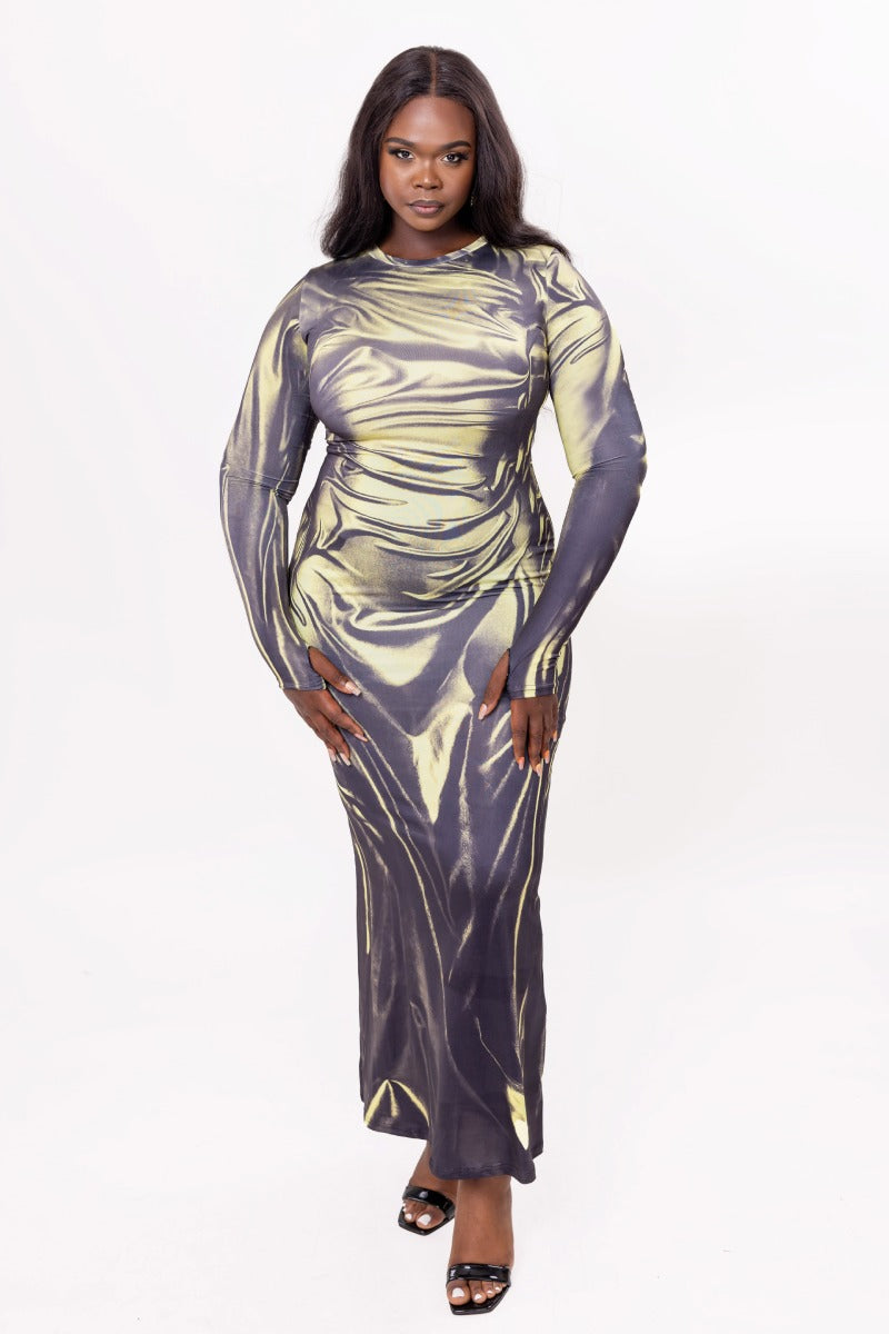 Liquid Luxe Long Sleeve Gown