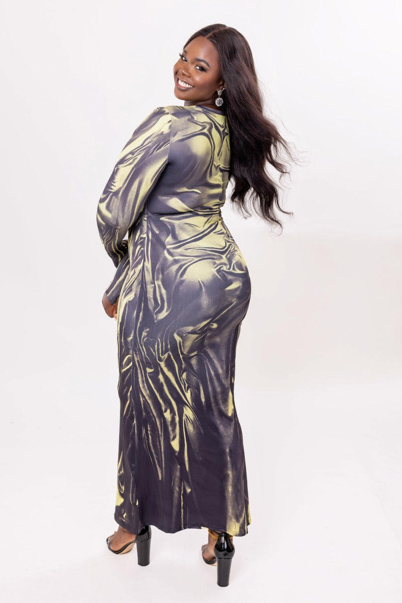Liquid Luxe Long Sleeve Gown
